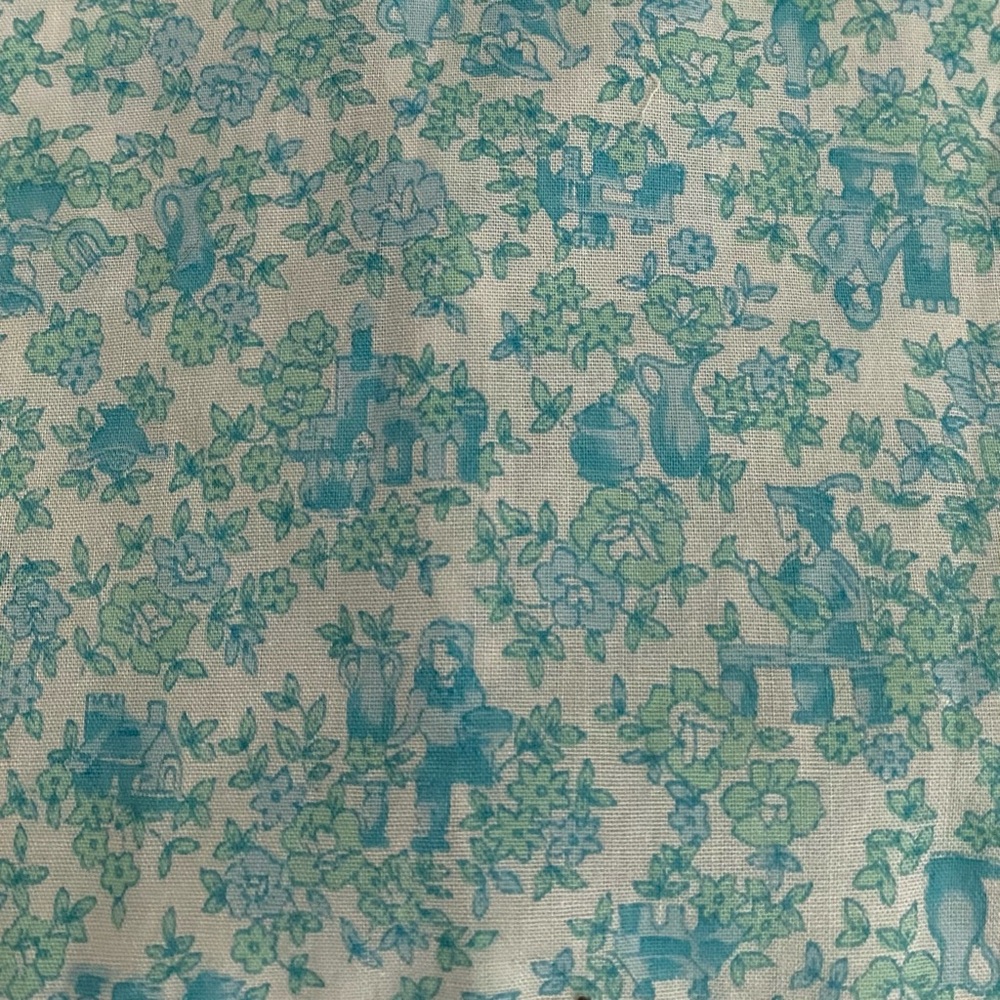 Vintage 1960s Cotton Shirt Short Sleeve Castle Floral Print Hong Kong - Picture 4 of 15